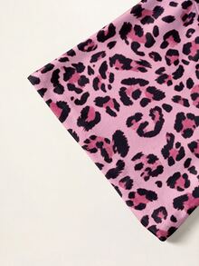LOONEY TUNES X SHEIN Women's Leopard Print Cartoon Graphic Casual Daily Short Sleeve T-Shirt - White - View 6