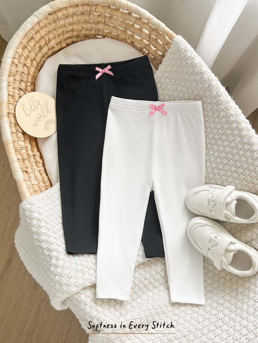 Cozy Pixies Baby Girl Knit Solid Color Fitted Casual Long Pants 2 Pieces Set - Multicolor - View 1