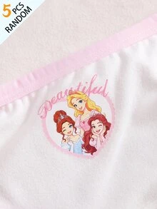 SHEIN Random 5-Piece.Girl Princess Print Cute And Elegant Multi-Color Triangle Underwear. - Multicolor - View 5