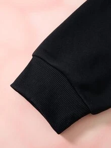 HELLO KITTY AND FRIENDS | SHEIN Sweatshirt Pullover Pria Bergambar Kartun dengan Lapisan Termal - Hitam - View 6