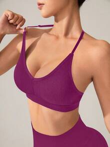 Slayform Slayform Women's Sports Bra (Seamless Black) - Red Violet - View 5