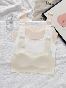 青少年女孩冰絲無縫運動內衣背心 薄款 青春期發育適用 - 彩色 - 查看 2