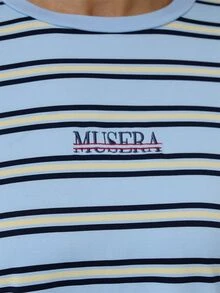 MUSERA ملابس علوية طويلة الأكمام مخططة باللون الأزرق مع رسومات، مناسبة للخريف والشتاء، بأسلوب الفتاة العصرية، للعودة إلى المدرسة، بلانكس - متعدد الألوان - مشاهدة 6