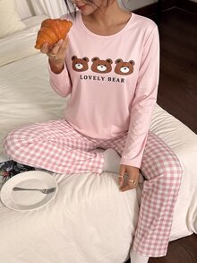 Dream Adore Women's Cartoon Print Long Sleeve Long Pants Pajama Set - Multicolor - View 6