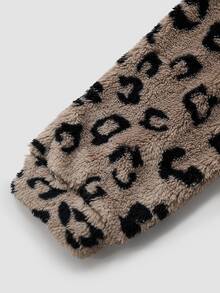 Chillnights Plus Size Winter Leopard Print Warm Hooded Robe - Multicolor - View 4