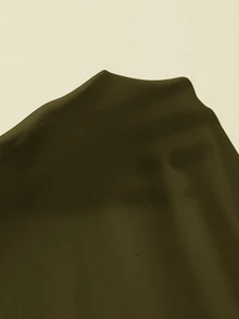 SHEIN BASICS 大尺碼純色露肩短版T恤女款夏季上衣 夏日穿搭 - 軍綠色 - 查看 4