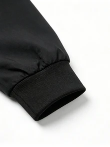 Manfinity Homme Men's Reflective Patchwork Fluorescent Drawstring Hooded Jacket - Black - View 6