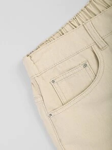 GlowEve CURVE Plus Size Women's Pocket Wide Leg Loose Casual Denim Jeans - Apricot - View 6
