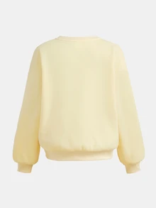 SHEIN Tween女孩黃色運動衫+粉色寬鬆長褲2件套，休閒日常百搭時尚，柔軟舒適，秋冬新款 - 彩色 - 查看 7