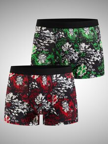 Harley Quinn X SHEIN Men's Fashion Cartoon All-Over Print Boxer Briefs - Black - View 1