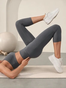 Easithlete Dark Wash Casual Athletic Low Waist Style Waist Drawstring Slim Fit Yoga Sports Capris Gym Running Summer - Grey - View 5