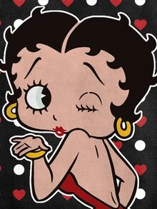 Betty Boop x SHEIN 女款愛心波點卡通印花細肩帶背心秋季上衣 - 白色 - 查看 4