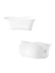 Moonlight&Mama حمالة صدر EasyComfort Chic للأمومة والرضاعة، بأسلوب باندو، إغلاق أمامي، طبقة مزدوجة، طبقة أساسية مريحة وكاجوال للحمل وما بعد الولادة - أبيض - مشاهدة 8