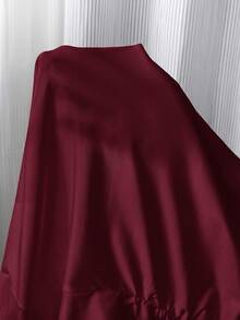 SHEIN Kaos Hamil Warna Polos Leher Bulat Lengan Panjang Slim Fit Kasual Serbaguna - Merah - View 3