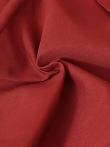 SHEIN 3件組女童蝴蝶結細肩帶上衣，不對稱肩鏤空罩衫，3D蝴蝶結寬腿長褲，初秋校園紅白格紋 - 紅色 - 查看 3