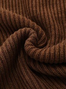Zayélia Sweater Kerah Tegak Kasual Wanita dengan Dekorasi Bunga 3D, Musim Gugur/Dingin - Coklat - View 8