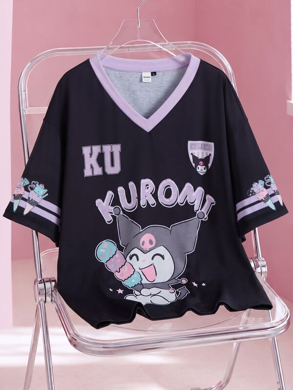 HELLO KITTY AND FRIENDS | SHEIN Men's Letter Cartoon Print Casual Daily Wear T-Shirt
