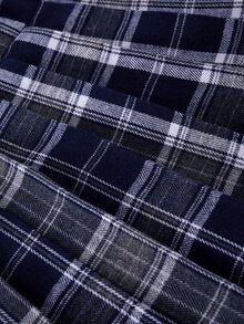 SHEIN 女童大童3件套：無袖鈕扣背心、高領寬螺紋長袖T恤、黑色百褶裙附腰帶 - 白色 - 查看 7