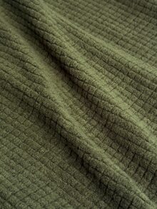 SHEIN Textured Waffle Knit Elastic Waist Sleep Pants For Winter - Green - View 6