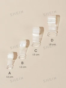 SHEIN 客製化透明肩帶 3 對 - 白色 - 查看 2