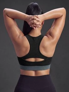 Powerista Plus Size Women's Sports Bra - Black - View 4