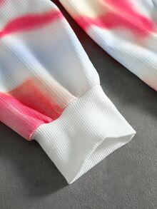 ROMWE MEN 男士鬆垮版型華夫格面料開襟連帽運動衫 - 白色 - 查看 5