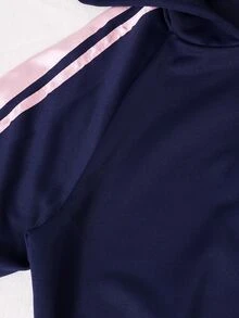 SHEIN Casuvi Kids 2件組女孩針織純色連帽前開襟落肩袖運動外套與寬鬆寬腿長運動長褲套裝 - 彩色 - 查看 4