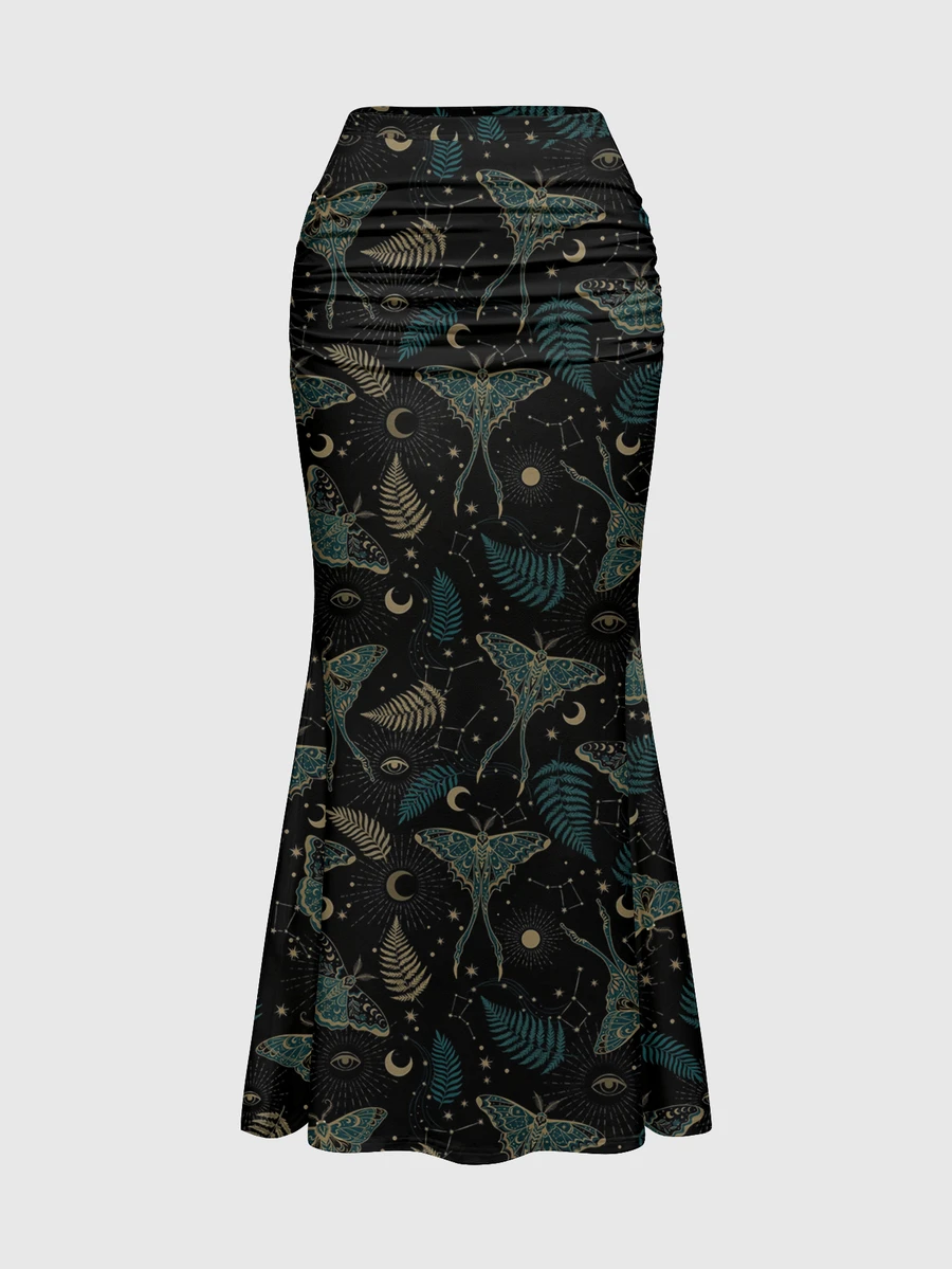 ROMWE Dark Gothic Hippie Moth Moon Sun Star Elegant Vacation Romantic Plus Size Skirt - Black - View 1
