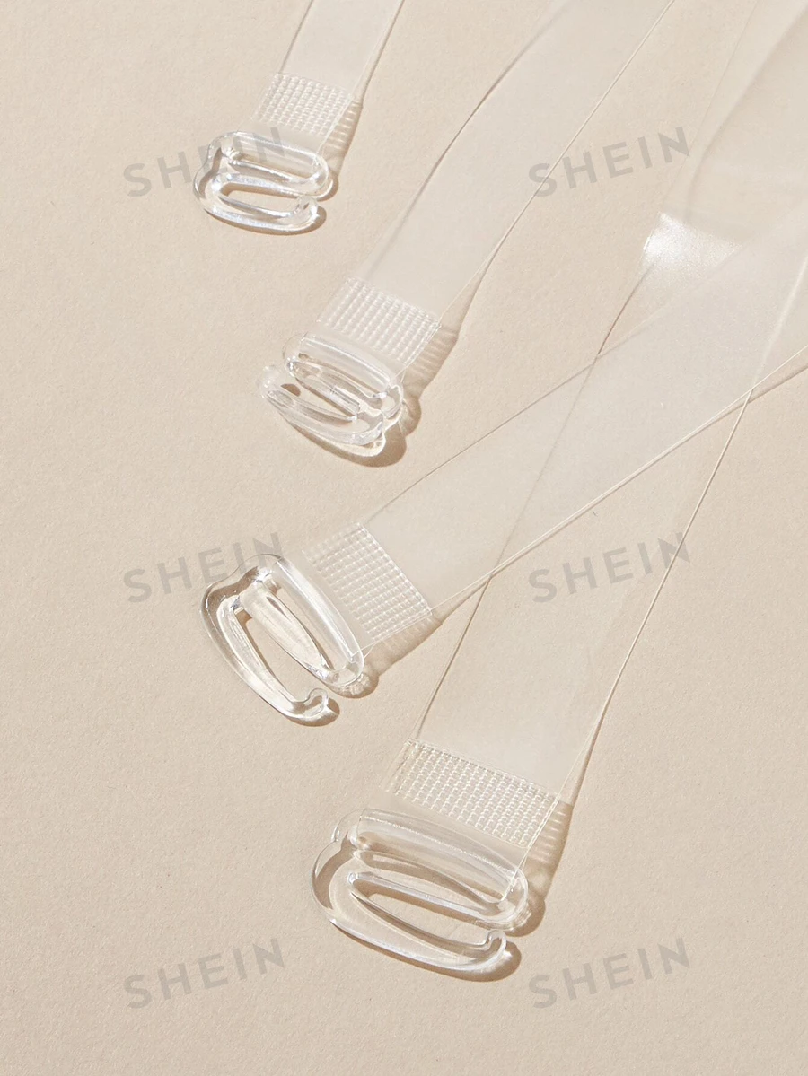 SHEIN 客製化透明肩帶 3 對 - 白色 - 查看 1