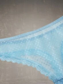 Esseday 5pcs Multi-Color Mesh & Lace Patchwork Pure Charm Women's Triangle Panties - Multicolor - View 3
