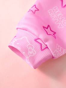 HELLO KITTY AND FRIENDS | SHEIN Sweatshirt Kasual Lengan Panjang Motif Bintang Lima untuk Anak Perempuan - Berwarna merah muda - View 6
