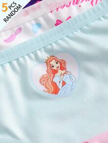 SHEIN Random 5-Piece.Girl Princess Print Cute And Elegant Multi-Color Triangle Underwear. - Multicolor - View 3