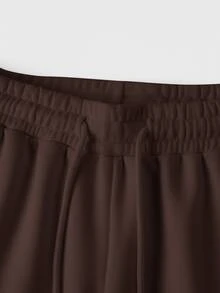 EASEVO Men's Spring/Autumn Casual Plus Size Sweatpants, Solid Dark Gray, No Print, Back Pockets Halloween Winter Party Autumn - Coffee Brown - View 5