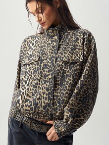 Bohemela Casual Solid Color Woven Denim Jacket For Women - Brown - View 6