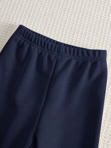 2件組嬰兒男童女童運動套裝 字母圖案圓領長袖半拉鍊套頭衛衣 鬆緊腰收口長褲 春秋冬適用 - 藏蓝色 - 查看 6