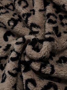 Chillnights Plus Size Winter Leopard Print Warm Hooded Robe - Multicolor - View 7