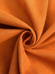 BrightlyHer Plus Size Simple Vacation Long Sleeve Dress For Weekend Outings - Orange - View 7