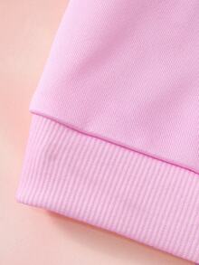HELLO KITTY AND FRIENDS | SHEIN بلوزة رياضية كاجوال يومية بطباعة حروف كرتونية بأكمام طويلة للفتيات الصغيرات - متعدد الألوان - مشاهدة 7