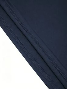 Manfinity Homme تي شيرت رجالي مقاس كبير باللون الأزرق الداكن والبيج، كاجوال مريح، مجموعة ملابس منزلية وعملية للرجال الناضجين - متعدد الألوان - مشاهدة 4