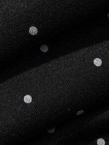 DAZY Women's Polka Dot Loose Hooded Casual Sweatshirt Fall - Black - View 7