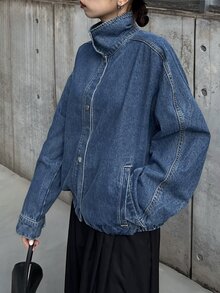 FRIFUL Women's Single-Breasted Casual Versatile Daily Long Sleeve Denim Jacket - Blue - View 4