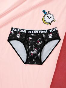 HELLO KITTY AND FRIENDS | SHEIN Celana Dalam Segitiga Pria Bergambar Kartun untuk Pemakaian Sehari-hari dan di Rumah - Hitam - View 1