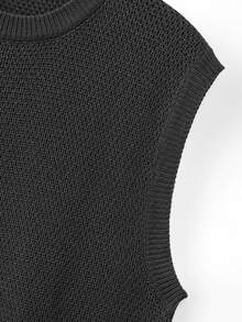 Manfinity LEGND Men's Casual Versatile Solid Color Knit Vest - Light Grey - View 3
