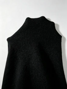 SHEIN 秋季中式風格青蛙鈕扣針織開襟衫女款圓領長袖修身夾克 - 黑色 - 查看 5