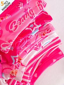 [5pcs Randomly Sent]Young Girl Pink Series Boyshort Underwear, Holiday Style Best Gift For Kids - Multicolor - View 3