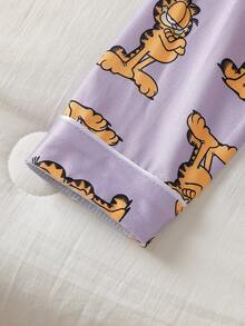 GARFIELD | SHEIN Tween Girl Cute Cartoon Print Long Sleeve Top And Pants Loungewear Set - Multicolor - View 7