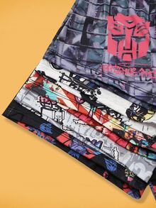 Notgurli Transformers X SHEIN 5pcs Graffiti Print Men's Boxer Briefs Set - Multicolor - View 4