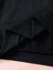 HELLO KITTY AND FRIENDS | SHEIN Sweatshirt Pullover Pria Bergambar Kartun dengan Lapisan Termal - Hitam - View 8