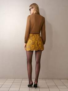 MOTF PREMIUM WOMEN'S AUTUMN/WINTER FRENCH STYLE ELASTIC KNIT EMBROIDERED LACE SKIRT - Pale Yellow - View 8