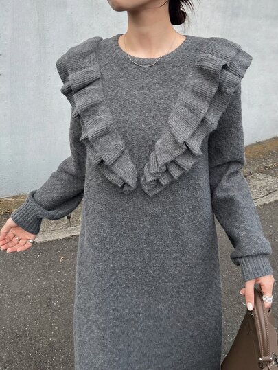 FRIFUL Middle-Aged Women Solid Color Casual Party Travel Summer Dress